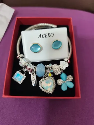 Conjunto Pulsera y Pendientes ACERO