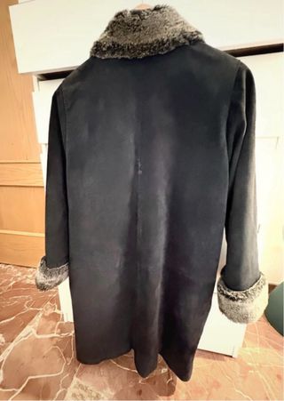 Abrigo vintage ante 70s boho con pelo sintético