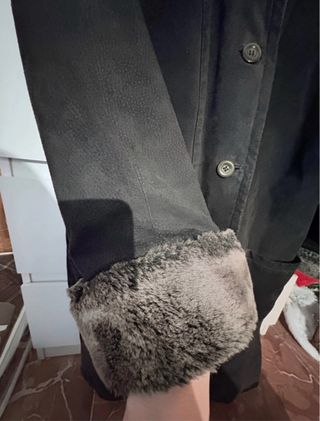 Abrigo vintage ante 70s boho con pelo sintético