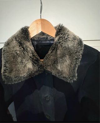 Abrigo vintage ante 70s boho con pelo sintético