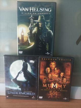Lote 3 Películas DVD Terror y Acción