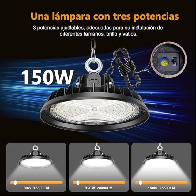 Foco LED Industrial Colgante 150W 25500LM NUEVA