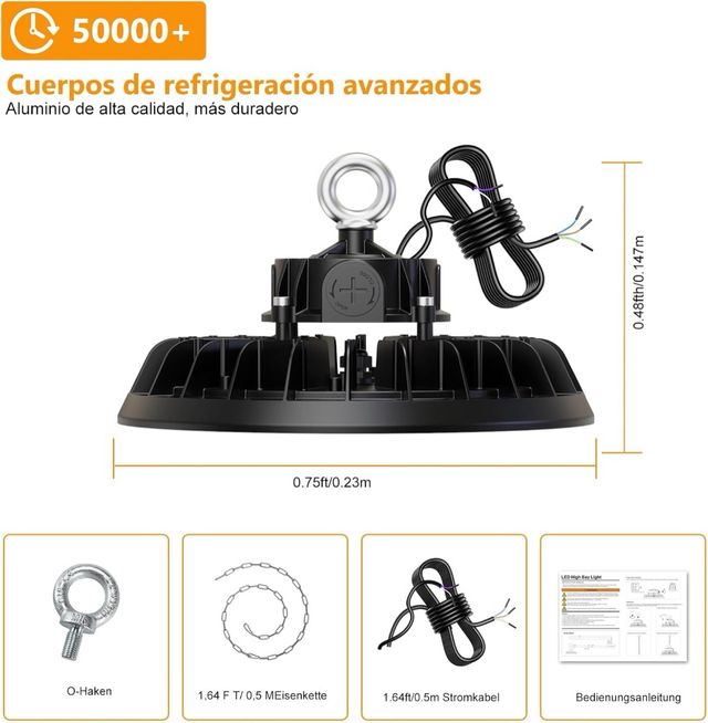 Foco LED Industrial Colgante 150W 25500LM NUEVA
