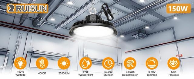 Foco LED Industrial Colgante 150W 25500LM NUEVA