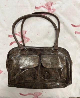 Bolso marrón Y2K estilo cargo