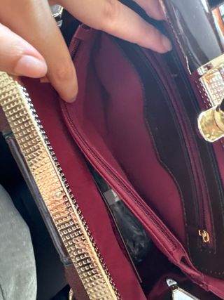 Bolso Paula Rossi Marrón Charol y Ante