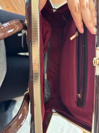 Bolso Paula Rossi Marrón Charol y Ante