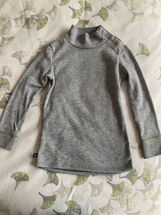 Camiseta térmica cuello alto niño/a gris
