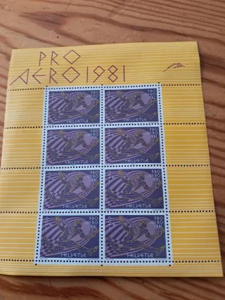 Hoja 8 sellos Suiza 1981