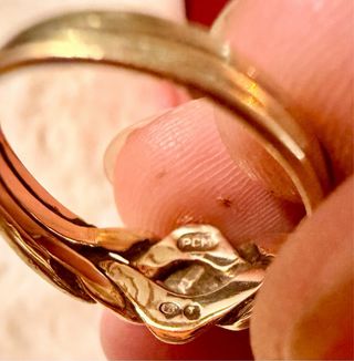 Anillo Puzzle Oro 9K Vintage Talla 16mm