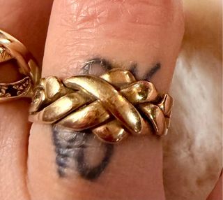 Anillo Puzzle Oro 9K Vintage Talla 16mm