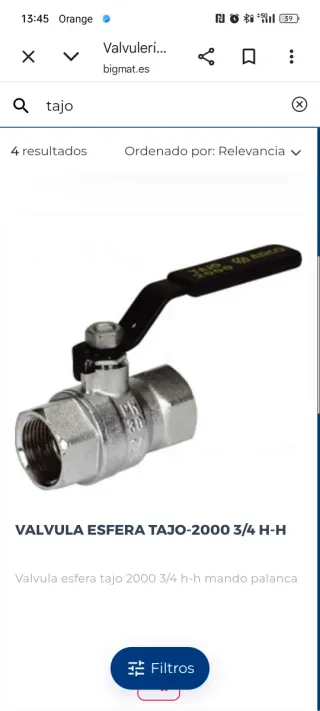 Válvulas Tajo 2000 Esféricas agua