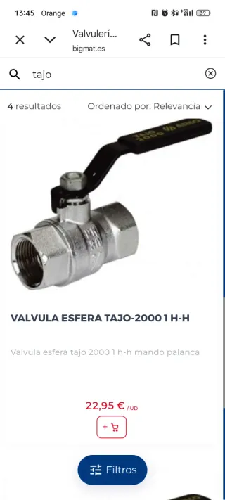 Válvulas Tajo 2000 Esféricas agua