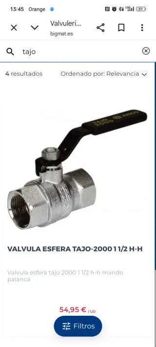 Válvulas Tajo 2000 Esféricas agua