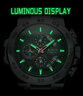 Reloj LIGE Hombre Cronógrafo Plata Negro