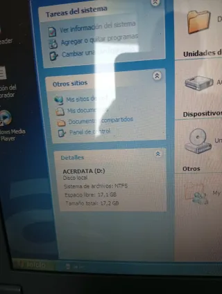 Portátil Acer AMD Windows XP
