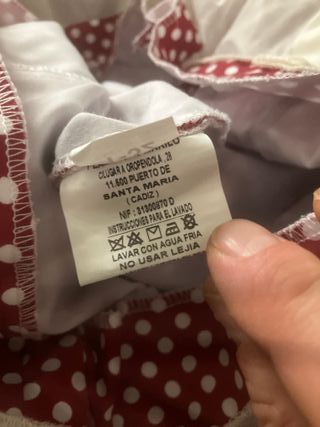 Traje Flamenco Talla 32 Burdeos Lunares Blancos