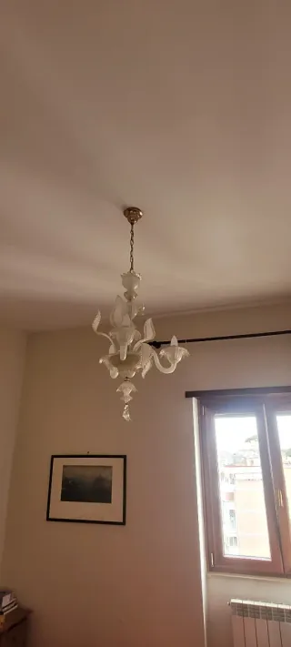 Lampadario Veneziano Vetro Oro Trasparente