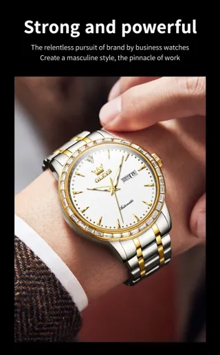 Reloj Olevs Automático Oro y Plata