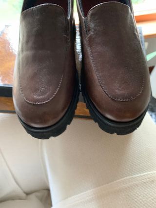 Mocassini donna in pelle marrone