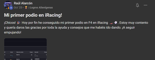 Entrenamiento iRacing – Mejora en comunidad