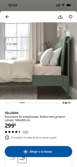 Cama Tallassen Ikea 135cm + Colchón (semi-nuevo)