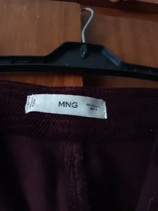 Pantalón pana wide leg burdeos