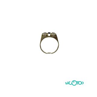 Anillo Oro 18k con Zafiro y  circonitas