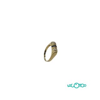 Anillo Oro 18k con Zafiro y  circonitas