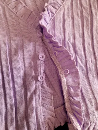 Top Zara Morado Plisado Volantes