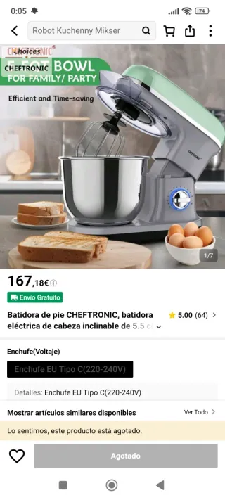 Batidora amasadora Cheftronic