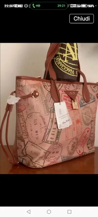 Borsa ALV donna stampa passaporto