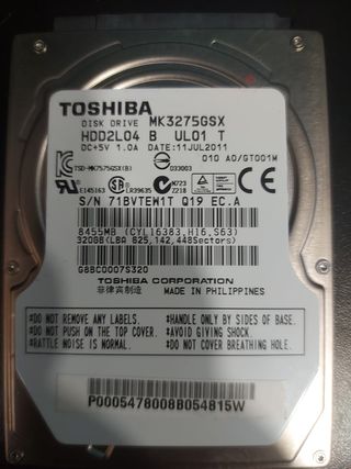 Disco Duro Toshiba MK3275GSX 320GB 2.5
