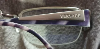 Occhiali Versace Anni '80 in Argento e Nero