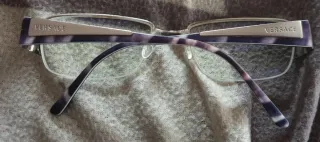 Occhiali Versace Anni '80 in Argento e Nero