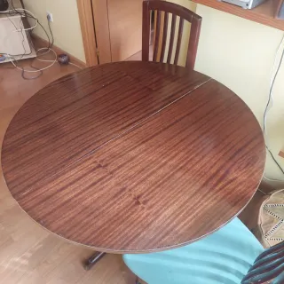 Mesa redonda extensible madera