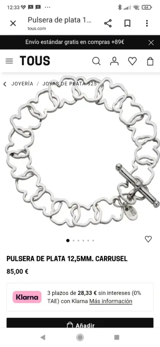 Pulsera TOUS Plata