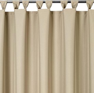 Cortinas Opacas JIUZHEN Beige Cinta Fruncidora