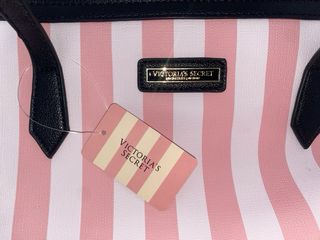 Bolso Victoria's Secret Rayas Rosas y Blancas