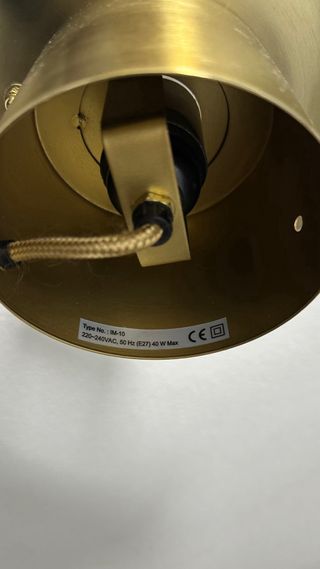 2 Lámparas Techo Doradas Metal