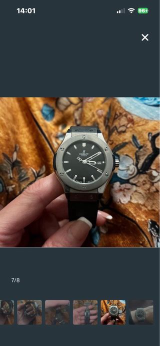 Reloj Hublot Negro y Plateado