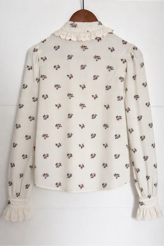 Blusa floral blanca talla 34