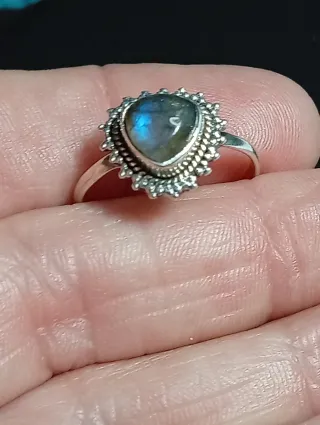 Anillo Plata de Ley labradorita