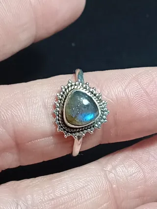 Anillo Plata de Ley labradorita