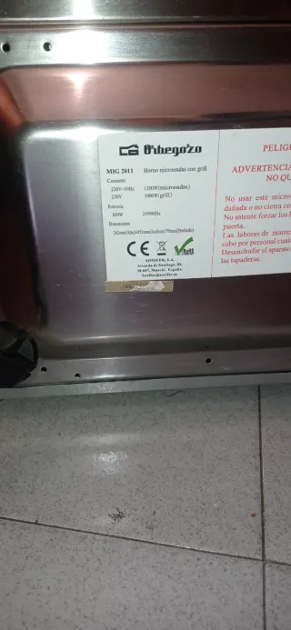 Horno Microondas orbegozo antibacterias inox