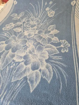 Manta individual azul reversible