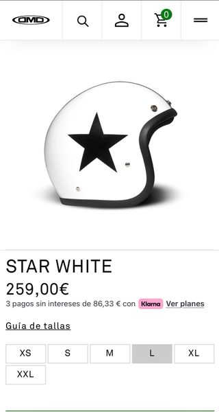 Casco DMD Retro Star White Talla XS
