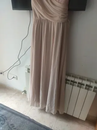 Vestido largo beige y rosa escucho ofertas