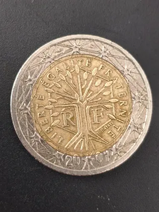 2€ Francia 2001 Error acuñación
