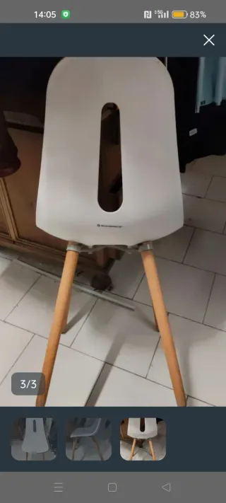 Silla moderna patas madera